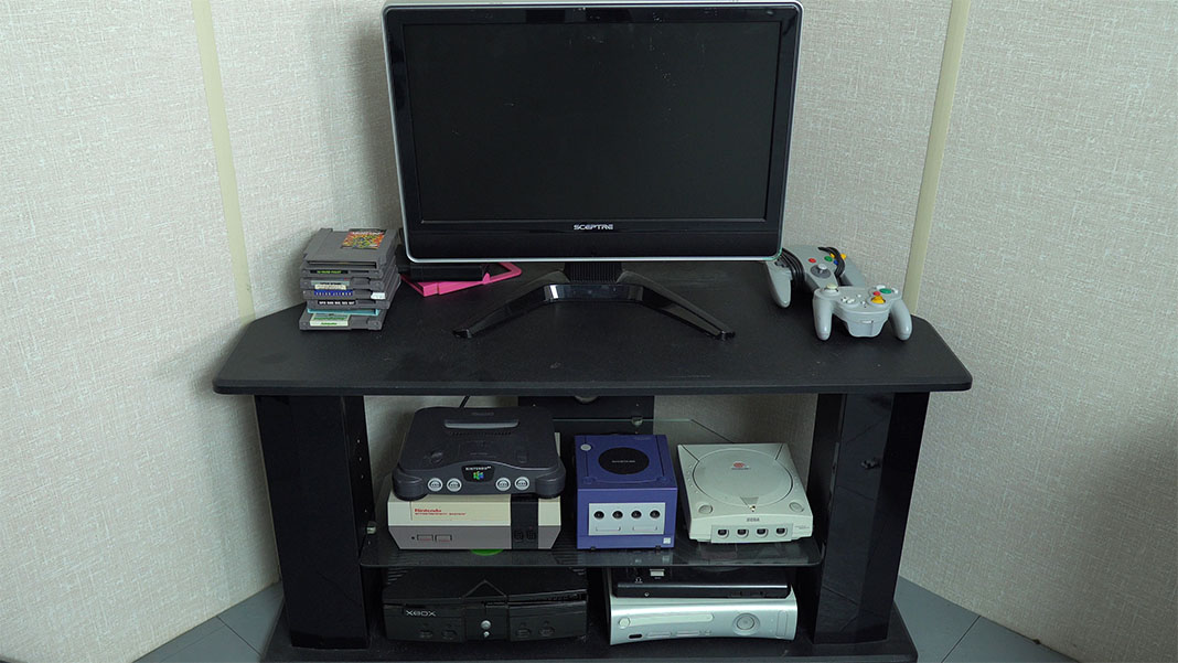 retro gaming setup